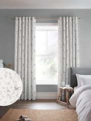 Laura Ashley Dove Grey Summer Palace Made to Measure 100% Cotton Curtains - Image 2 of 7