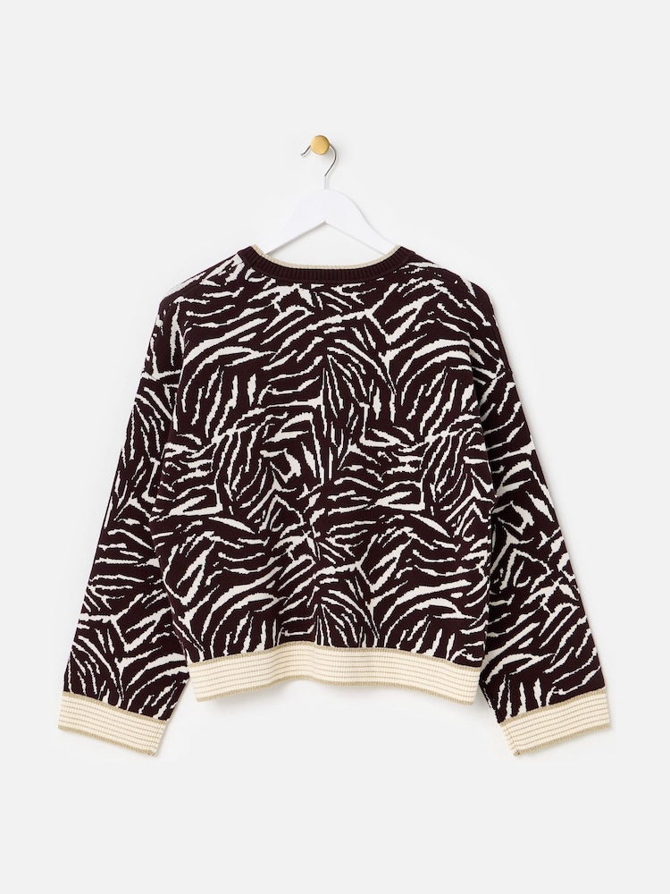 Oliver Bonas Swirl Rund hals stickad Jumper - Bild 2 av 6