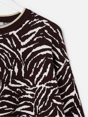 Oliver Bonas Swirl Rund hals stickad Jumper - Bild 4 av 6