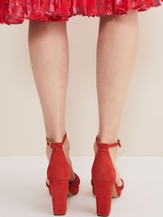 Phase Eight Red Suede Twist Front Platform Sandals - Image 6 of 7