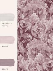 Laura Ashley Pale Blackberry Purple Appoline 10M Wallpaper - Image 4 of 4