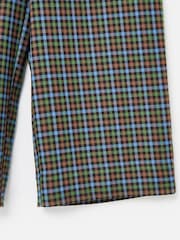 Oliver Bonas Green/Blue Checked Cropped Wide Leg Trousers - Image 5 of 5