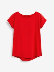 Red Cap Sleeve T-Shirt Top - Image 4 of 4