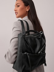 Black Side Zip Backpack - Image 1 of 10