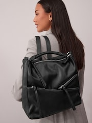 Black Side Zip Backpack - Image 2 of 10
