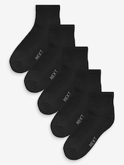 Black 5 Pack Mid Trainer Socks - Image 1 of 3