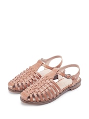 Коричневый - Кожаные сандалии с пряжками Moda in Pelle Georgie - Изображение 2 4