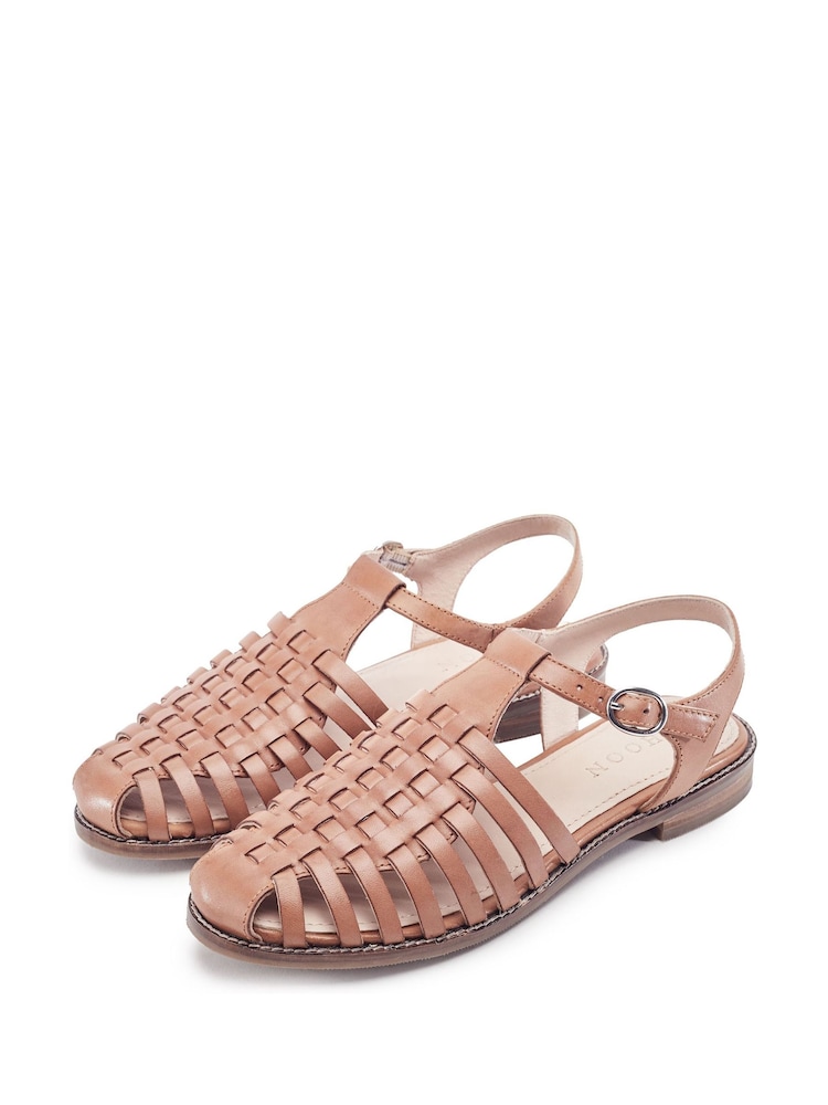 Коричневый - Кожаные сандалии с пряжками Moda in Pelle Georgie - Изображение 2 4