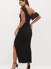 Black One Shoulder Midi Dress - Image 3 of 6