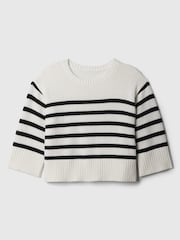 Gap White Split-Hem Crew Neck Knit Jumper - Image 1 of 1