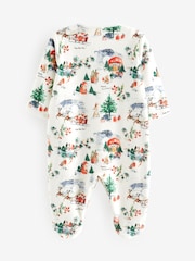White Ground Christmas Velour Baby Sleepsuit (0mths-2yrs) - Image 2 of 3