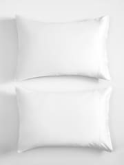 Set of 2 White 300 Thread Count Collection Luxe 100% Cotton Pillowcases - Image 4 of 6