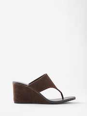 Cotton On Brown Bobbie Flip Flop Wedge Sandals - Image 1 of 4