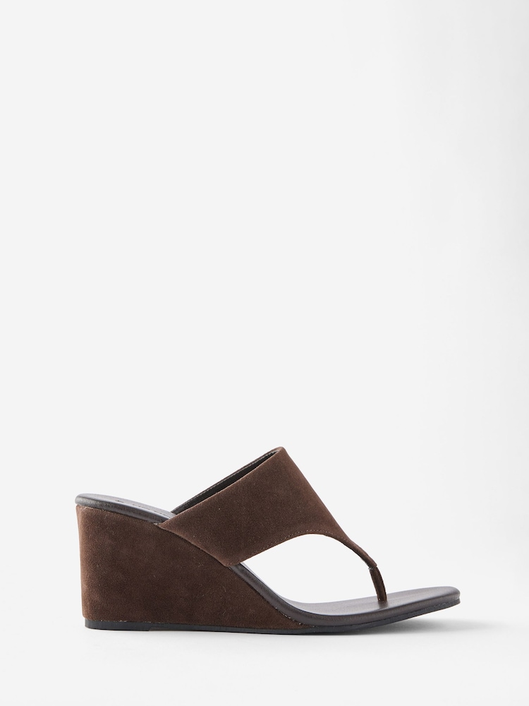 Cotton On Brown Bobbie Flip Flop Wedge Sandals - Image 1 of 4 Cotton On Brown Bobbie Flip Flop Wedge Sandals - Image 1 of 4