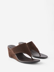 Cotton On Brown Bobbie Flip Flop Wedge Sandals - Image 3 of 4