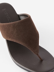 Cotton On Brown Bobbie Flip Flop Wedge Sandals - Image 4 of 4