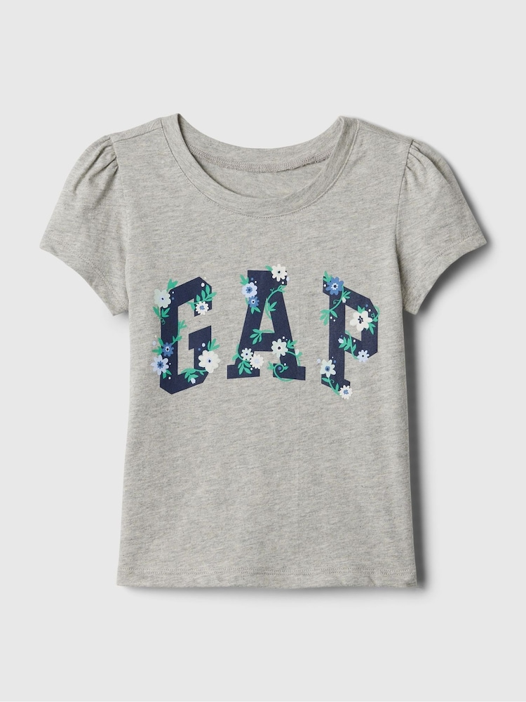 Gap Grey Logo Graphic Print Short Sleeve Crew Neck T-Shirt (Newborn-5yrs) - Image 1 of 2 Gap Grey Logo Graphic Print Short Sleeve Crew Neck T-Shirt (Newborn-5yrs) - Image 1 of 2