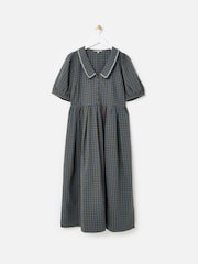 Oliver Bonas kariertes Midikleid mit V-Ausschnitt und Kragen - Bild 1 von 5