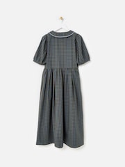 Oliver Bonas kariertes Midikleid mit V-Ausschnitt und Kragen - Bild 2 von 5