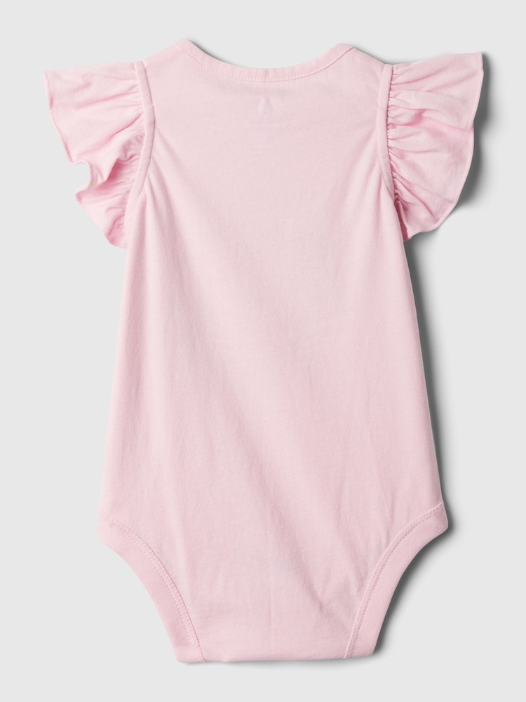 Gap Pink Ladybug Ruffle Short Sleeve Bodysuit (Newborn-24mths) - Image 2 of 3 Gap Pink Ladybug Ruffle Short Sleeve Bodysuit (Newborn-24mths) - Image 2 of 3