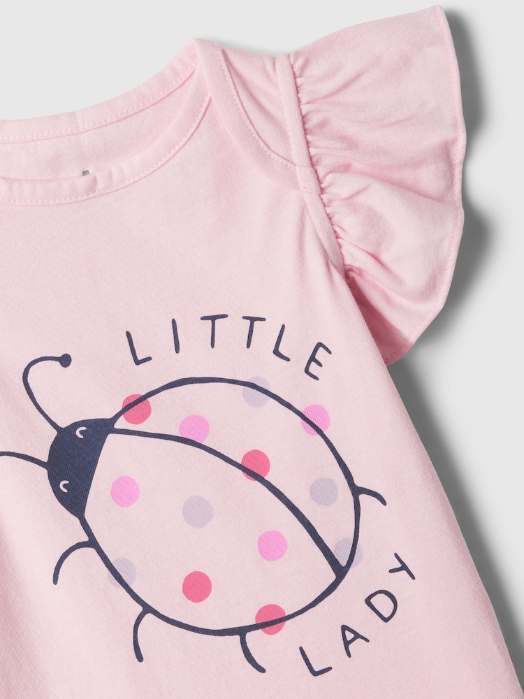 Gap Pink Ladybug Ruffle Short Sleeve Bodysuit (Newborn-24mths) - Image 3 of 3 Gap Pink Ladybug Ruffle Short Sleeve Bodysuit (Newborn-24mths) - Image 3 of 3