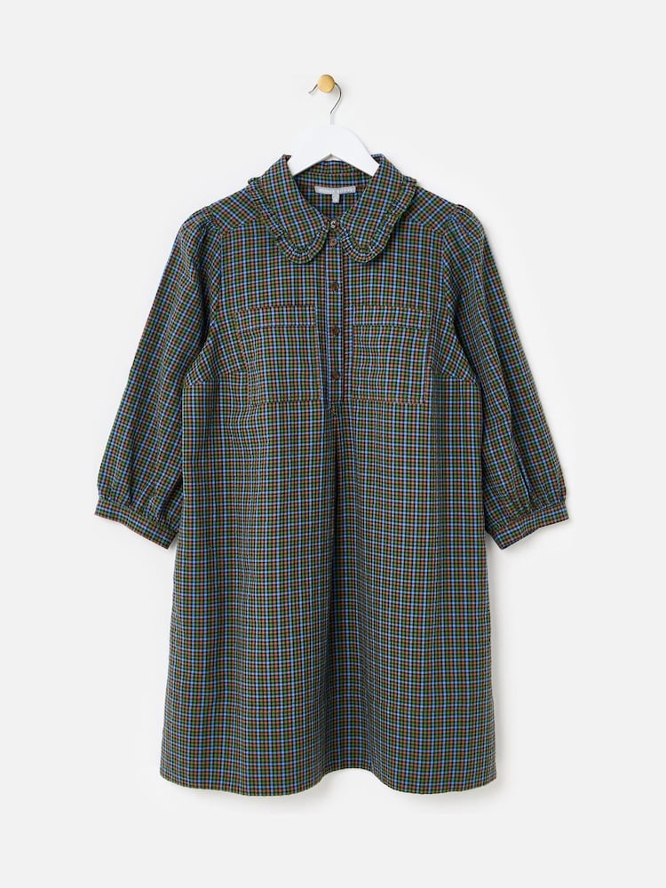 Oliver Bonas Checked Frill Collar Mini Dress - Изображение 1 6 Oliver Bonas Checked Frill Collar Mini Dress - Изображение 1 6