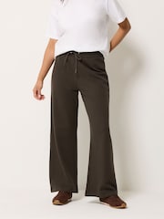 M&Co Brown Petite Wide Leg Joggers - Image 1 of 6