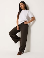 M&Co Brown Petite Wide Leg Joggers - Image 2 of 6