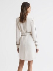 Reiss Cream Elainy Belted Trim Dress - Image 5 of 5