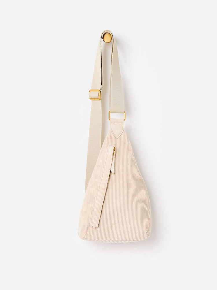 Oliver Bonas Cream Brooke Corduroy Belt Bag - Image 1 of 6 Oliver Bonas Cream Brooke Corduroy Belt Bag - Image 1 of 6