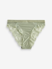 Aquarelle rose à fleurs imprimé/vert sauge - Lot de 2 culottes bordées de dentelle - Image 8 of 8