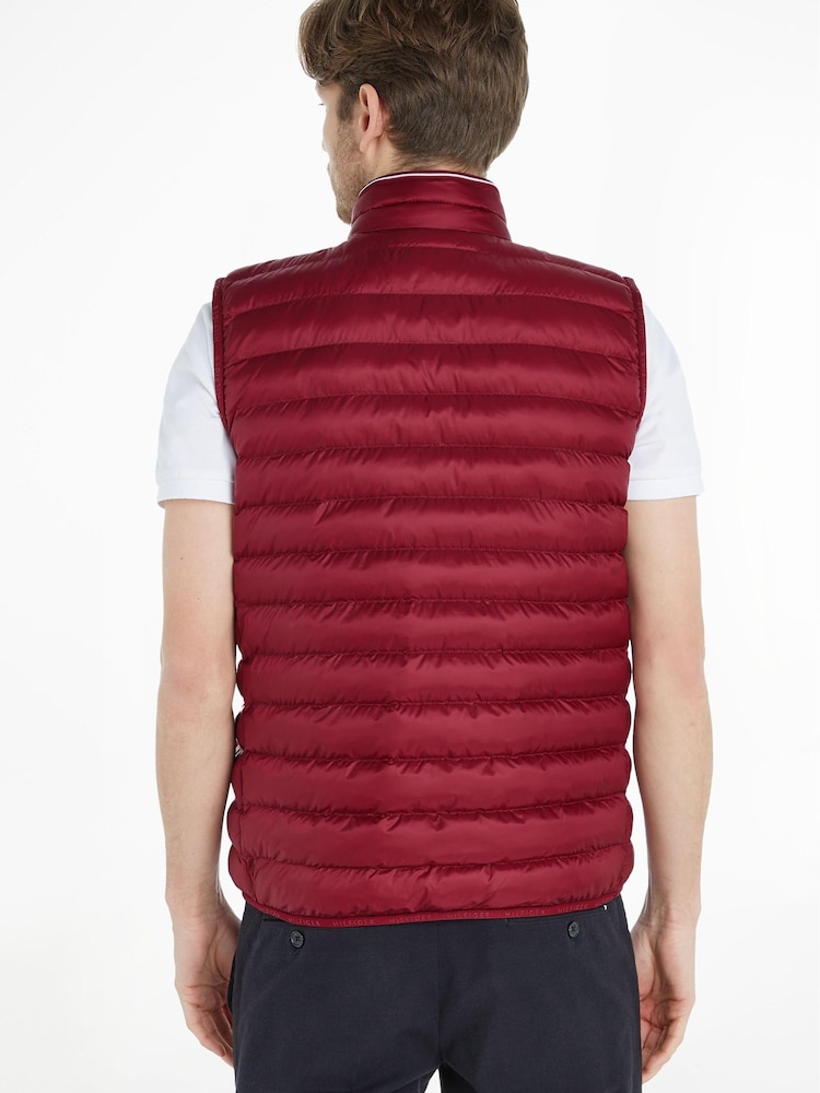 Tommy Hilfiger Red Packable Recycled Gilet - Image 2 of 6