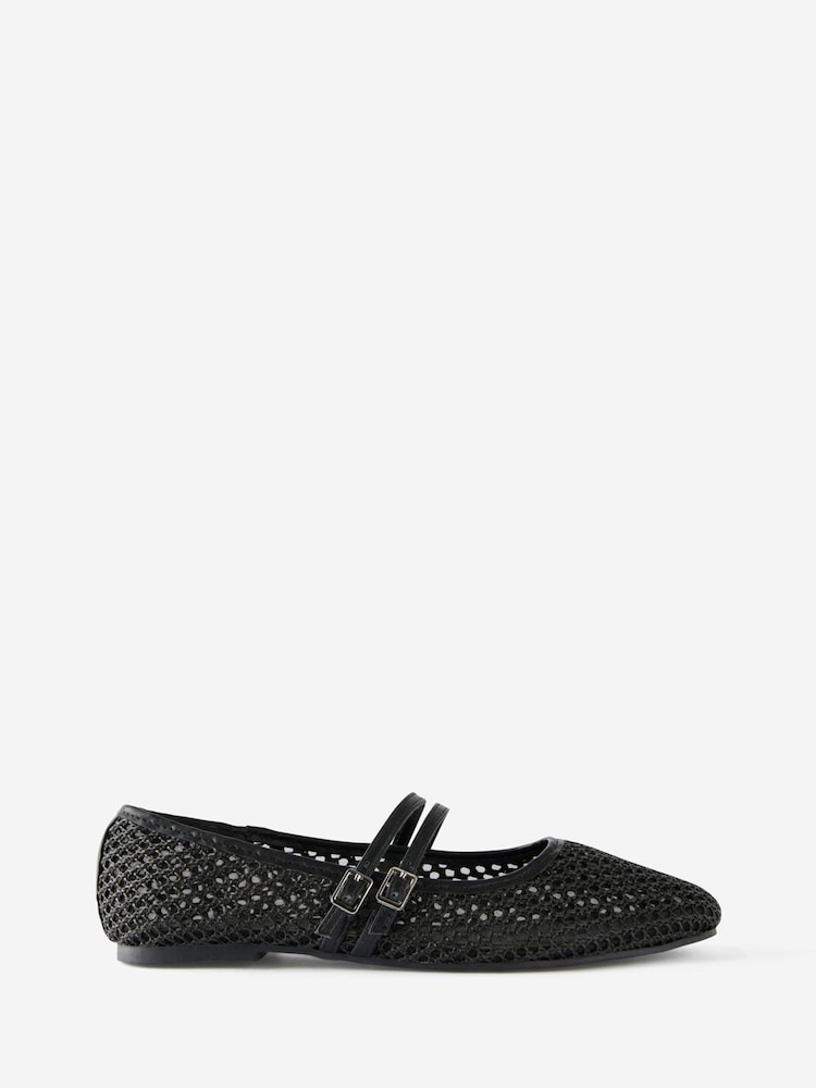 Cotton On Black Frankie Strappy Ballet Shoes - Image 1 of 4
