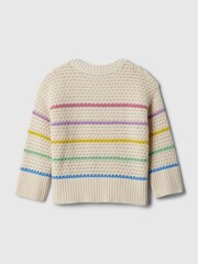 Gap Baumwollpullover mit Streifen und Lochstickerei (6Monate bis5Jahre) - Bild 2 von 2