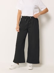 M&Co Black Petite Wide Leg Joggers 2 Pack - Image 1 of 5