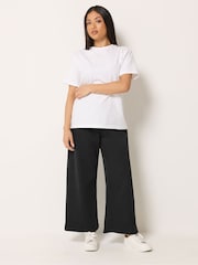 M&Co Black Petite Wide Leg Joggers 2 Pack - Image 3 of 5