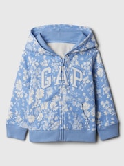 Gap Blue Floral Logo Zip Up Hoodie (3-5yrs) - Image 1 of 1
