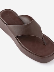 Cotton On Brown Bowie Flatform Sandals - Image 4 of 4