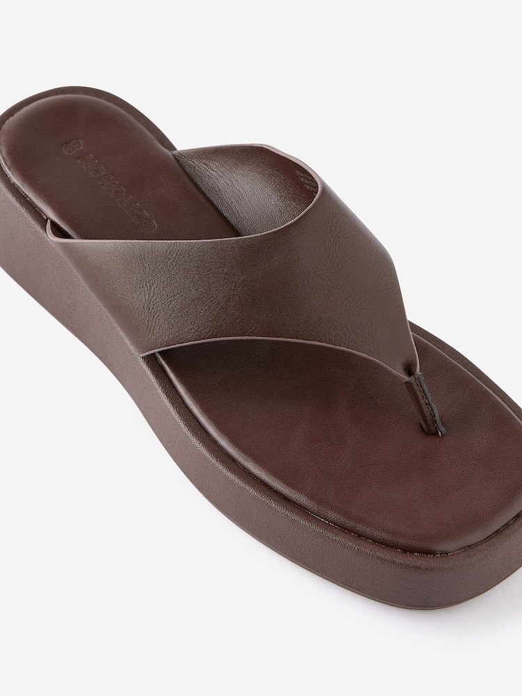 Cotton On Brown Bowie Flatform Sandals - Image 4 of 4 Cotton On Brown Bowie Flatform Sandals - Image 4 of 4