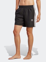 adidas Black Originals Adicolor 3 Stripes Swim Shorts - Image 1 of 6