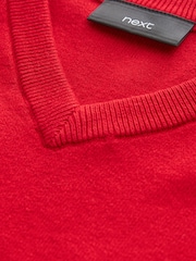 Rot - Gestrickter Schulpullover mit V-Ausschnitt (3–18 Jahre) - Bild 3 von 5