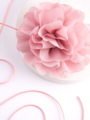 Pink Flower Corsage Wrap Choker Necklace - Image 5 of 5