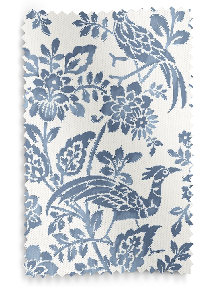 Laura Ashley Dark Seaspray Blue Adain Palace Made to Measure 100% Cotton Curtains - Image 9 of 9