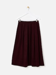 Oliver Bonas Red Corduroy Elasticated Waist Midi Skirt - Image 2 of 5
