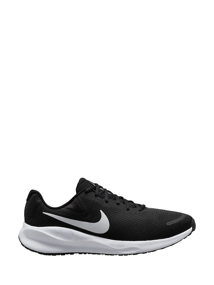 Nike Black/White Revolution 7 Road Running Trainers - Image 2 of 11