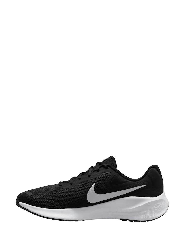 Nike Black/White Revolution 7 Road Running Trainers - Image 3 of 11