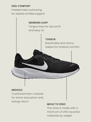 Nike Black/White Revolution 7 Road Running Trainers - Image 4 of 11