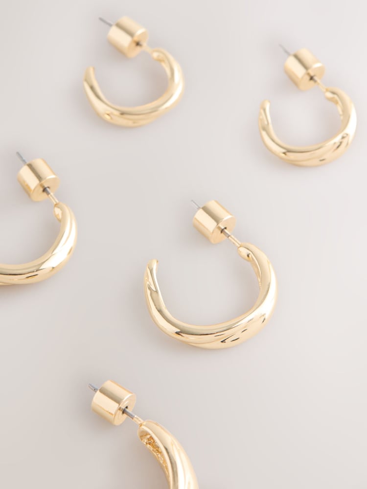 Gold Tone Hoop Earrings 3 Pack - Image 1 of 3