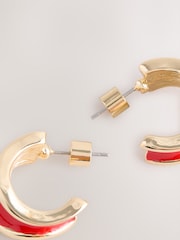 Red Enamel Hoop Earrings - Image 3 of 3
