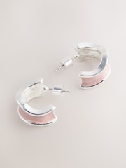 Pink Enamel Hoop Earrings - Image 3 of 3